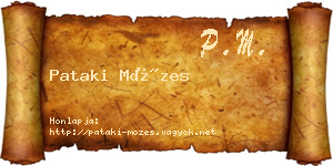 Pataki Mózes névjegykártya