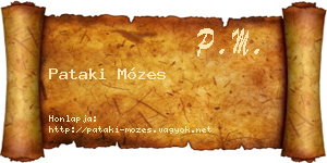 Pataki Mózes névjegykártya